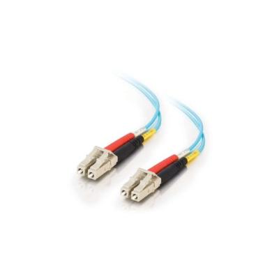 2m LC-LC 10Gb 50/125 OM3 Duplex Multimode PVC Fibre Optic Cable (LSZH) - Aqua